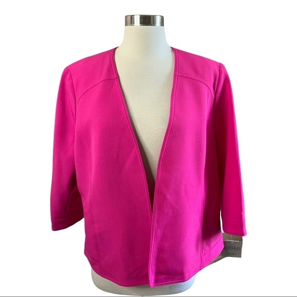 Kasper NWT Pink Open Front Blazer Size PXL - Picture 9 of 9